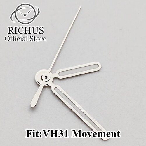 VH31银色枪色手表表针绿色夜光适合石英VH31机芯系列维修工具