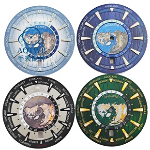 33.5mm 手表改装表盘绿色夜光6点位日历窗口适合NH35机芯配件