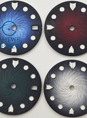 28.5mm NH35改款手表表盘绿色夜光适合NH35 NH36机芯