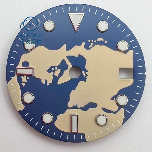 29 -мм NH34 Black Blue Dial Полное освещение, применимо