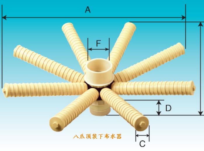 滨清八爪顶装下布水器 90mm中心管 8383-1S 8445-1S 8564-1S