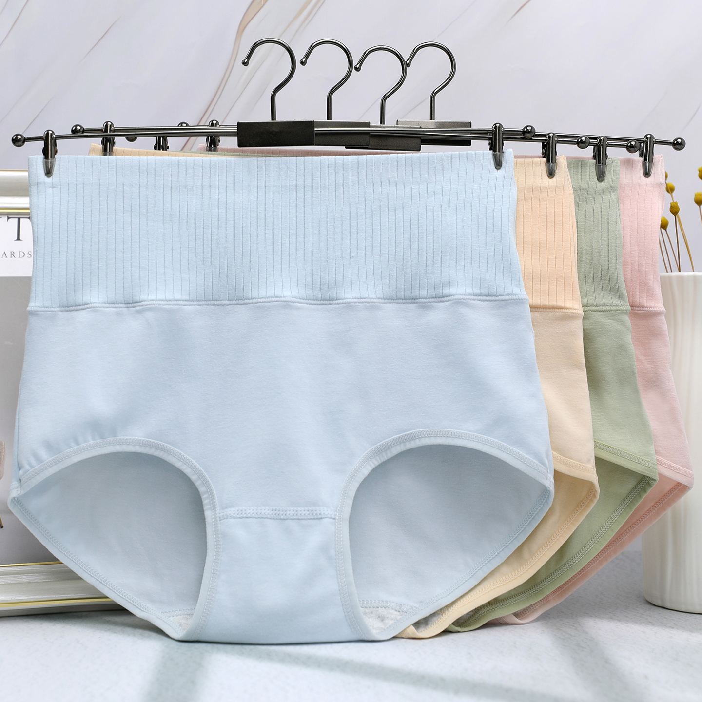 90-160斤女士高腰收腹纯棉透气内裤中年妈妈时尚柔软舒适棉质面料