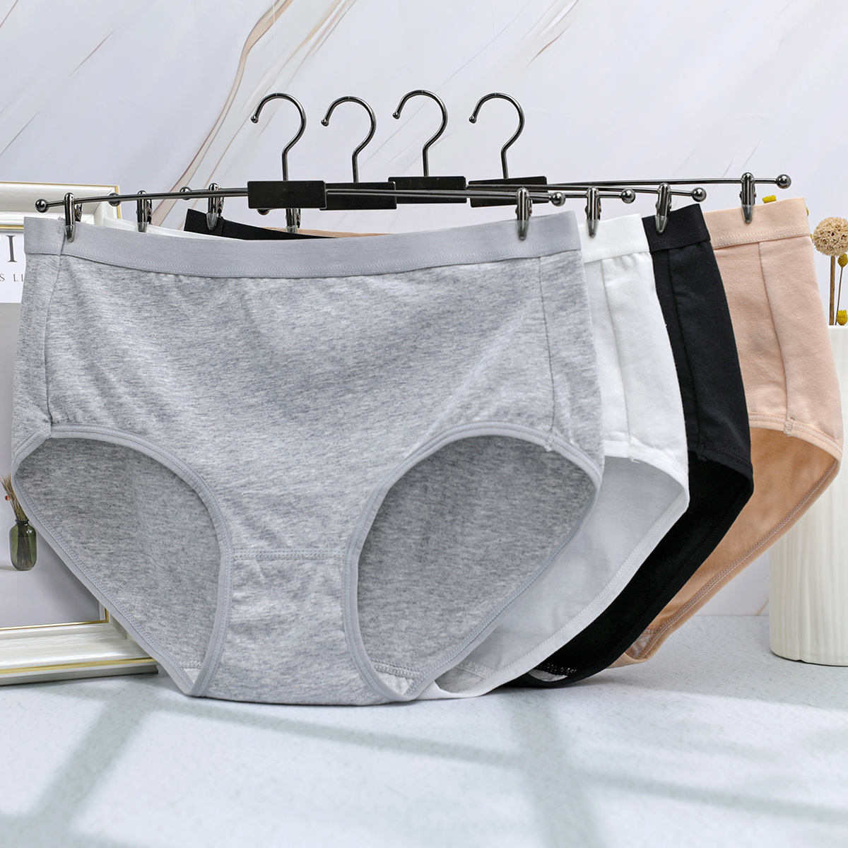 110-155斤女士纯棉中高腰大码加肥三角内裤胖妈妈全棉透气舒适