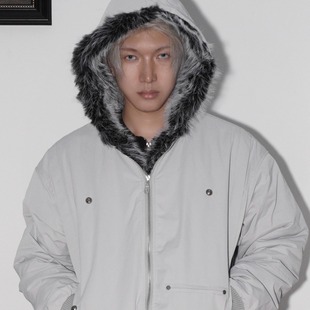 座山雕加厚毛绒外套仿貂毛双面穿外套男女痞帅高级感工装夹克棉衣