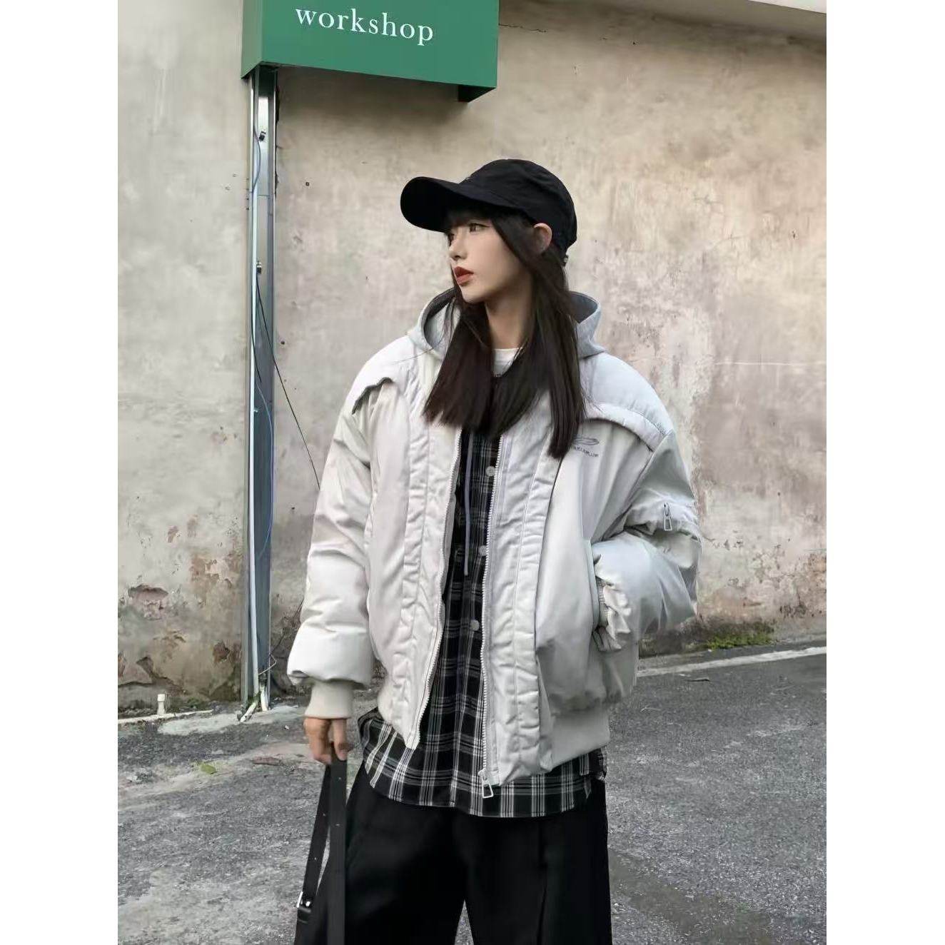 2025年冬季男宽松型棒球领棉衣棉服加厚百搭休闲情侣款潮流外套,女装/女士精品,棉衣/棉服,淘宝优惠券,粉丝福利购,淘宝优惠卷