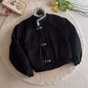 冬季男女款染尖托卡长毛飞机扣哈灵顿珠光皮衣座山雕pu皮棉服外套