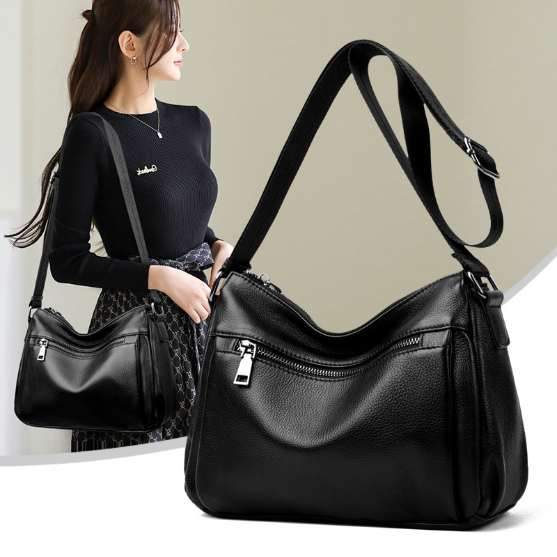 头层牛皮包包女式2026新款斜挎包女士真皮大容量单肩中年妈妈包潮