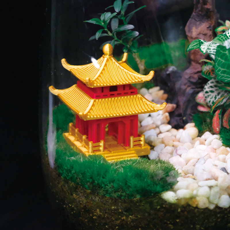 古建筑3D打印模型造景装饰