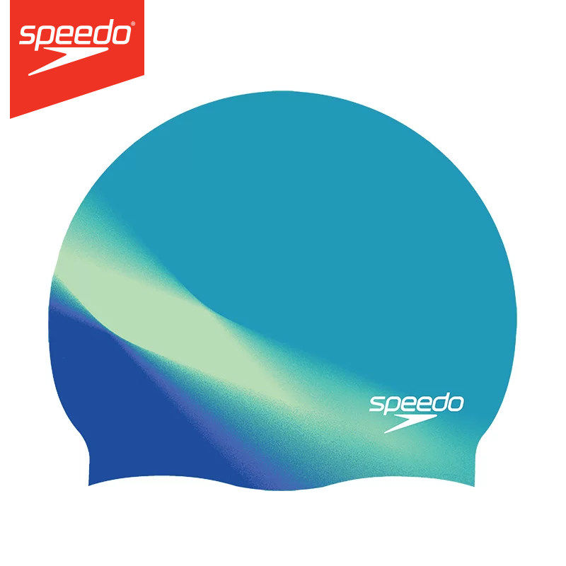 speedo速比涛硅胶泳帽防水护耳舒适不勒头高弹抗氯渐变色游泳帽