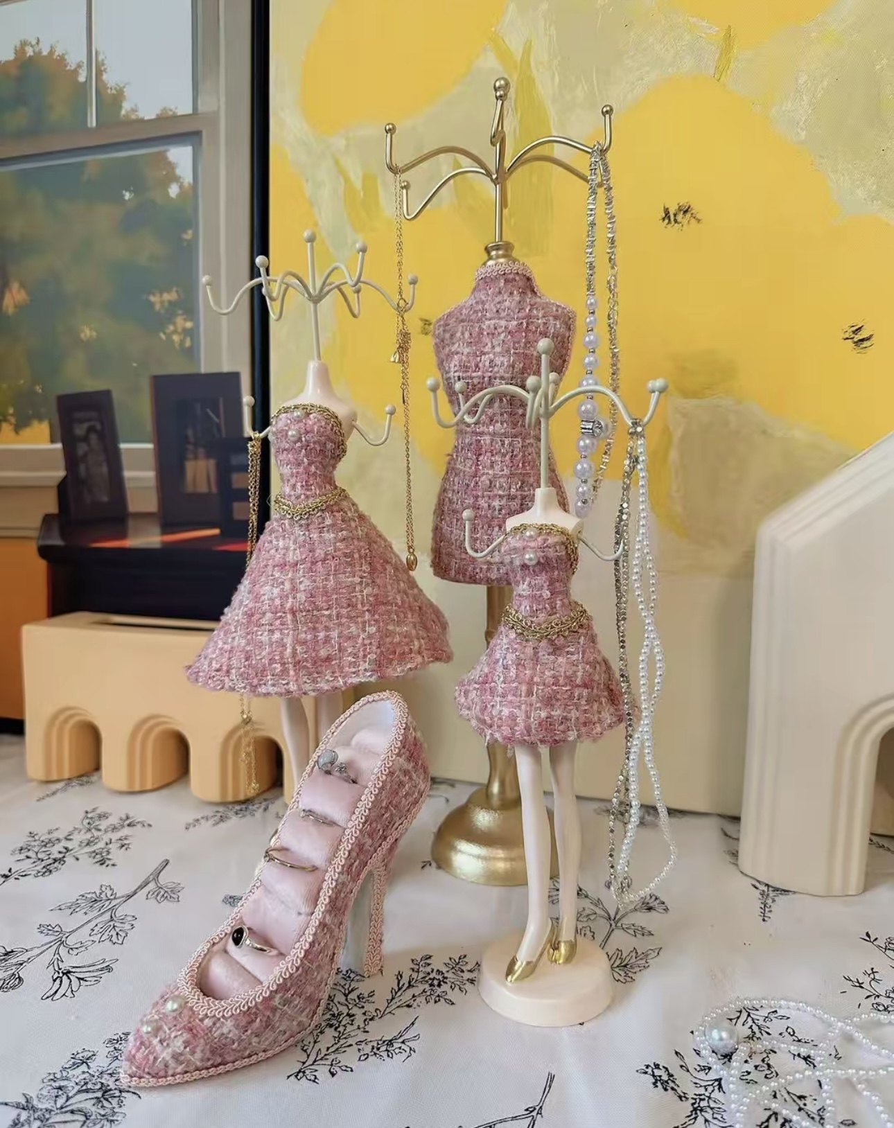 粉色系列展示架女小香风首饰收纳架家居摆件饰品店铺陈列展示道具,饰品/流行首饰/时尚饰品新,首饰展示架,淘宝优惠券,粉丝福利购,淘宝优惠卷