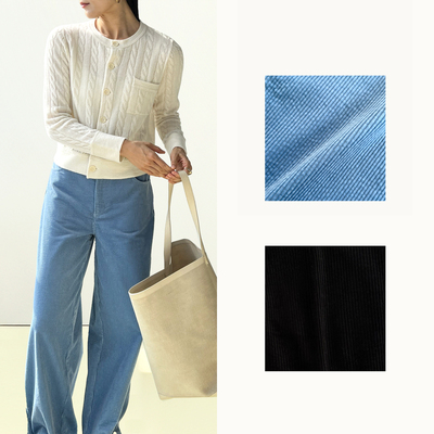 (2色) Plain Sight 黑色、婴儿蓝灯芯绒直身裤