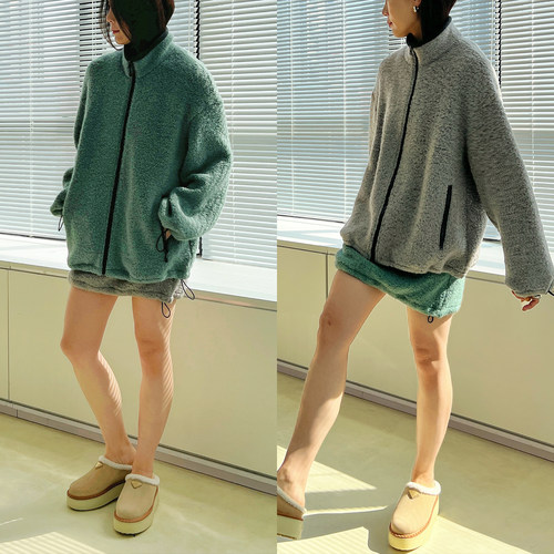 Plain Sight 日本羊毛摇粒绒宽松拉链外套