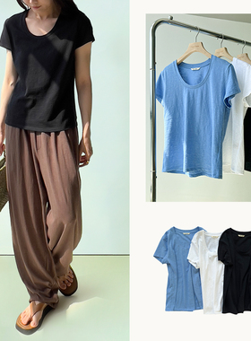 1月待补 Plain Sight 白色、黑色、蓝色全棉圆领基础短袖T恤