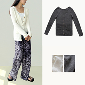 2色 Plain Sight 白色 灰色全棉V领针织开衫