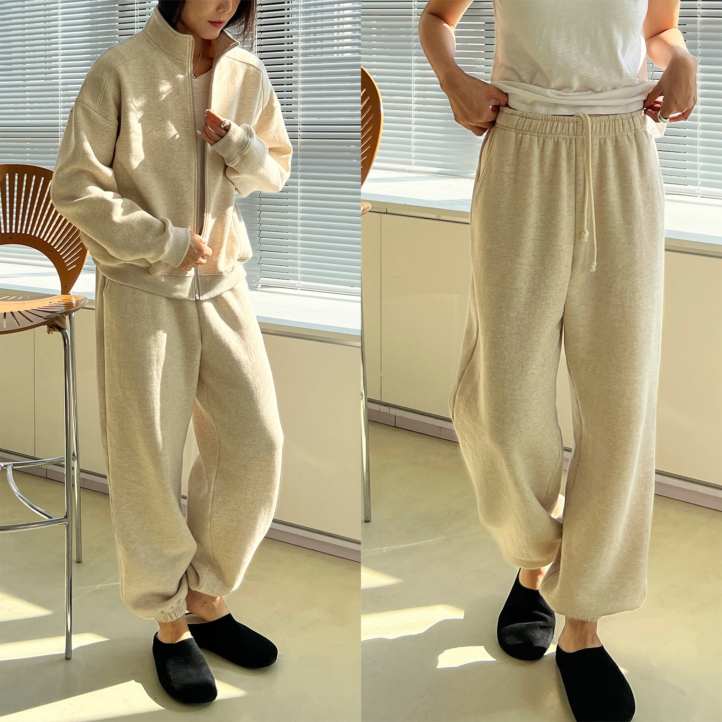 Plain Sight 米白夹花全棉加绒拉链卫衣/卫裤,女装/女士精品,上衣,淘宝优惠券,粉丝福利购,淘宝优惠卷