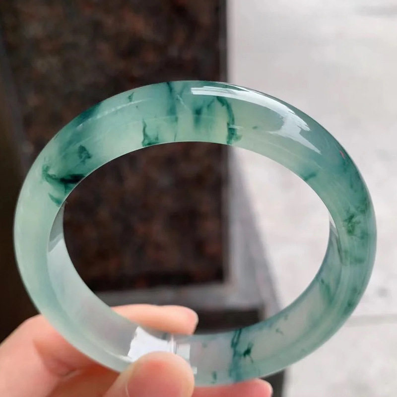 本命年珠宝玉镯女款天然缅甸翡翠手镯老坑冰种糯种豆种飘花翡翠手