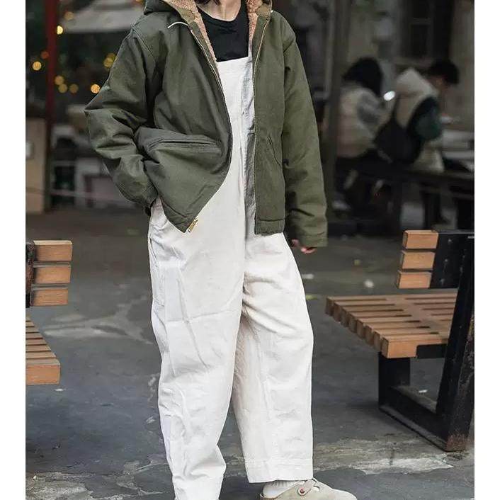 美式复古海军N1连帽甲板服加绒加厚工装夹克外套男秋冬款猎装棉服