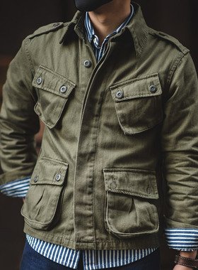 二战美式复古M42丛林夹克男士款阿美咔叽多口袋TCU伞兵服工装外套