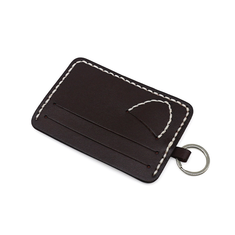 植鞣牛皮手工制作轻薄卡包 复古吉他拨片缝线卡套证件卡包小钱包