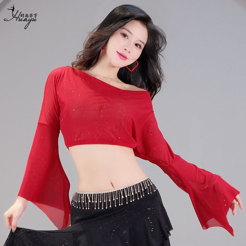 肚皮舞上衣宽松喇叭袖气质练功服