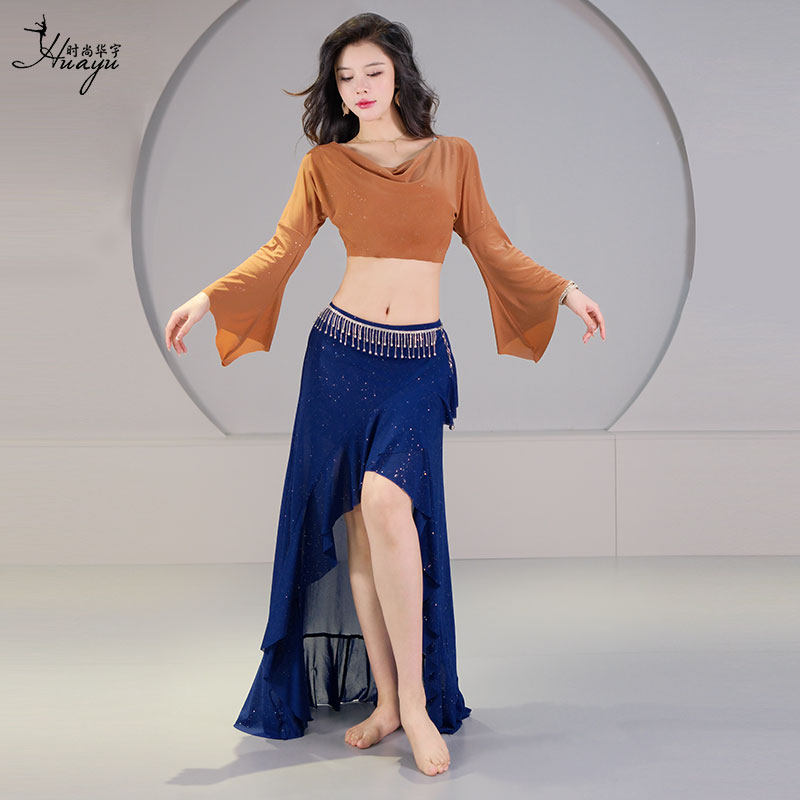 肚皮舞练功服2026新款性感荡领闪片水纱荷叶边长裙东方舞演出服装,运动/瑜伽/健身/球迷用品,肚皮舞套装(演出服),淘宝优惠券,粉丝福利购,淘宝优惠卷