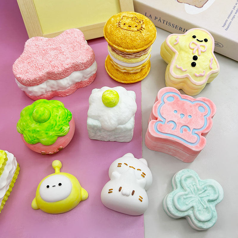 云朵吐司樱桃蛋糕抹饼干蛋仔姜饼人捏捏乐硅胶模具糖果蛋糕装饰模