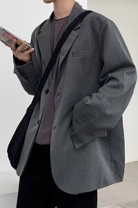 x214P65休闲西服男高级感秋季潮韩版宽松休闲小西装港风帅气百搭图片