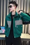 J8927P75设计感拼接外套男春秋季潮牌痞帅男装立领夹克2024新款休，男装夹克，星座218-1（原230）