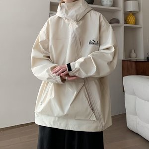JK920P85冲锋衣外套男春秋季新款潮牌痞帅宽松防风防水机能斜拉链图片