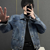 4201P70美式小众复古水洗牛仔夹克男个性时髦时尚帅气炸街短款潮，男装夹克，星座218-1（原230）