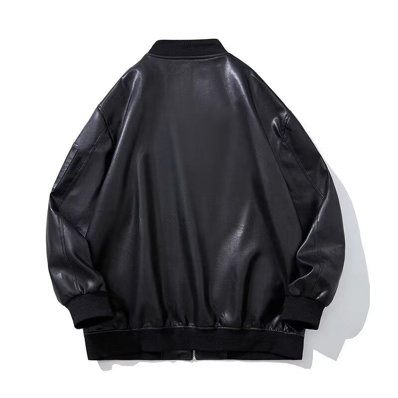 Y7712P85秋冬皮衣外套女韩版宽松中长款棒球服机车酷帅气2024新款,男装皮衣,星座218-1（原230）