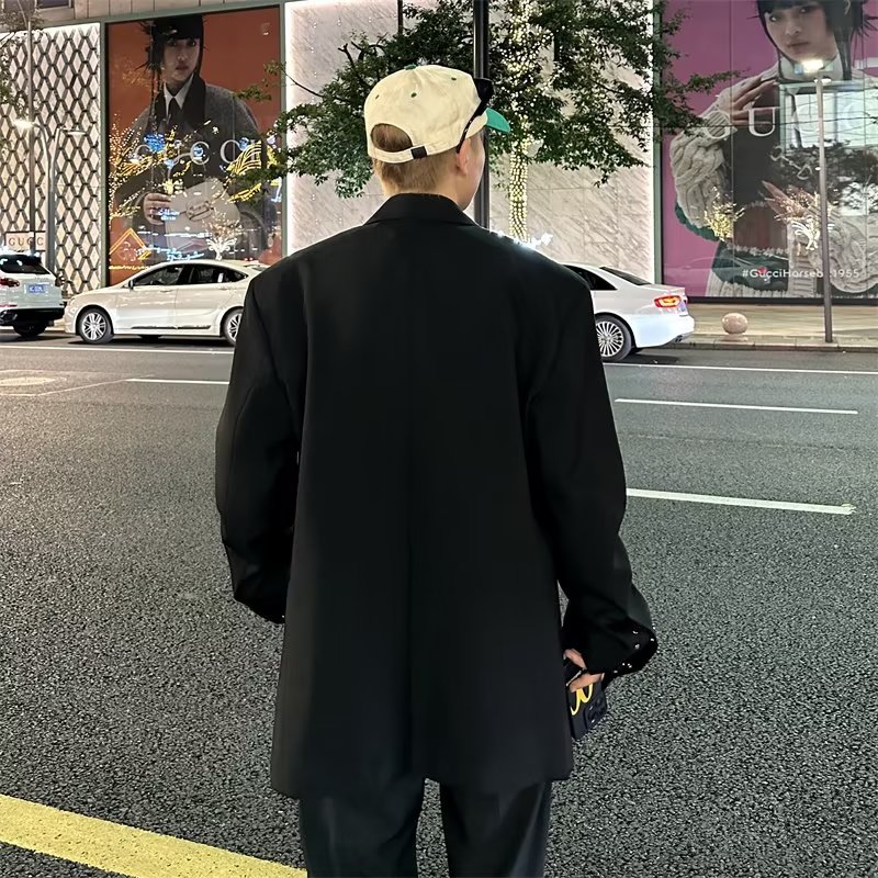W130P75新款潮流潮西服上衣气质青春流行百搭两粒单排扣简约男平,男装西服,星座218-1（原230）