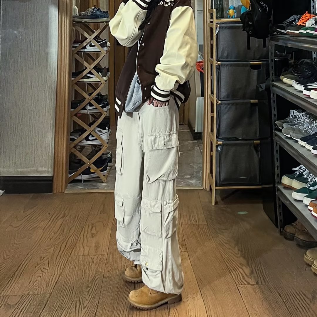 自家图控98欧美街头hiphop工装裤男春秋潮牌嘻哈多口直筒KZ22P75图片