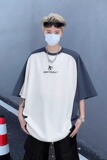 2024男装巴黎短袖t恤男做旧脏废土学院风撞色牛角袖情袖男T561P35，男装T恤，星座218-1（原230）