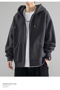 GENIOLAMODE重磅连帽开衫卫衣男士2025新款秋冬季外套潮牌加厚男图片