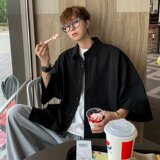 港风五分袖衬衫男夏季休闲痞帅工装衬衣短袖潮牌男生半袖C247P45，男装衬衫，星座218-1（原230）
