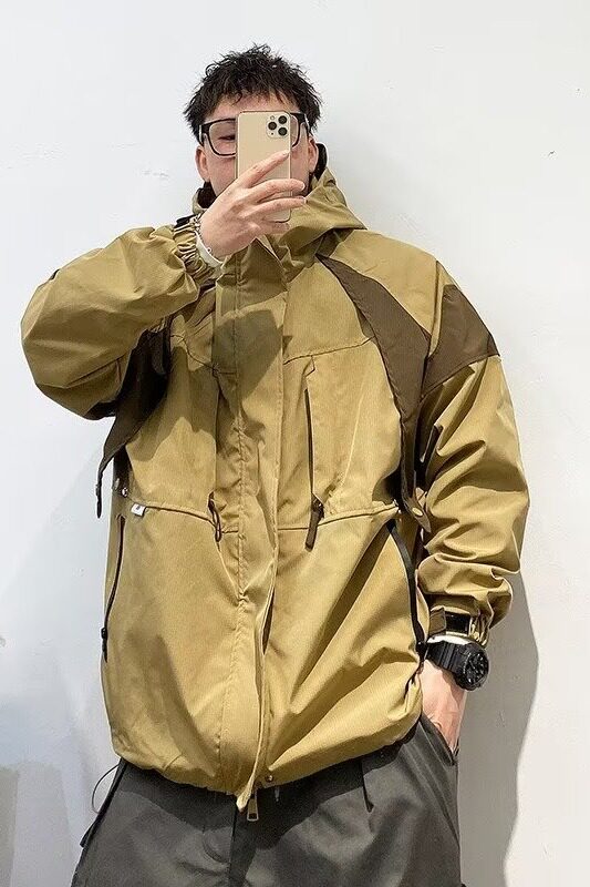 W26P85日系复古户外工装外套露营技能连帽夹克情侣宽松休闲百搭,男装夹克,星座218-1（原230）