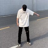 春秋美式高街hiphop拉链装饰直筒牛仔裤男ins潮牌小K6029P50，女装牛仔裤，星座218-1（原230）