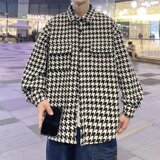 H8810P65格子长袖衬衫男春秋款高级感潮牌痞帅衬衣外套美式复古设，男装衬衫，星座218-1（原230）