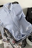 条纹棉麻衬衫男秋季2023潮流宽松中性风长袖休闲衬衣外套7056p30，男装衬衫，星座218-1（原230）