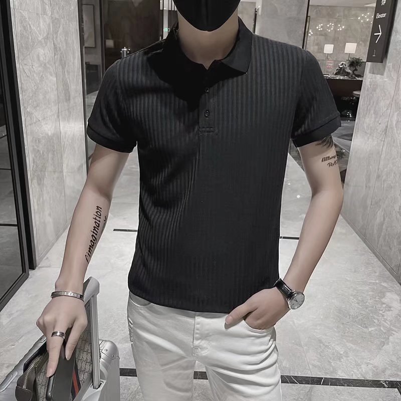 Y814P30新款标准文艺POLO衫男青春流行五分袖夏季原宿日系潮流2,男装Polo衫,星座218-1（原230）