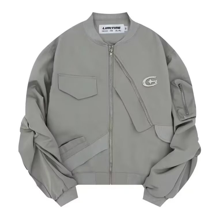 1191P80美式街头设计感棒球服外套男款秋季潮牌ins宽松夹克图片