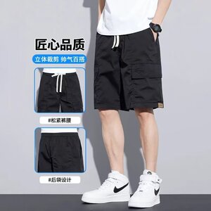 A716P35短裤男夏季街头工装中裤宽松薄款休闲直筒五分裤图片