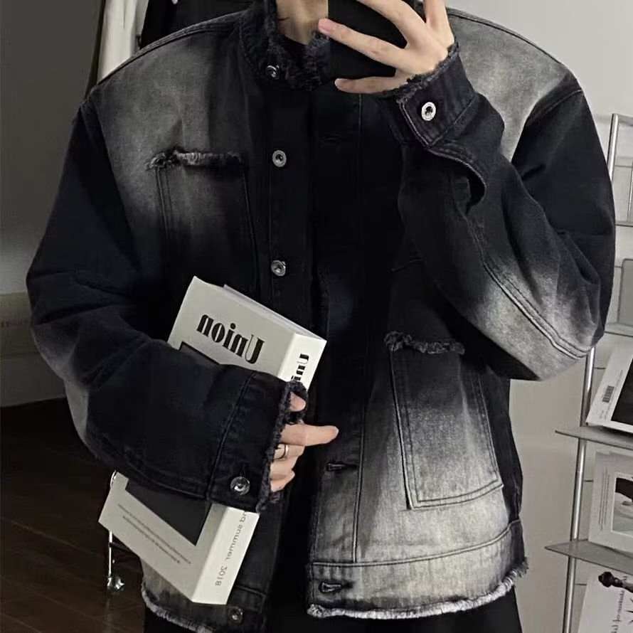 W03P65春夏季潮牌ins薄款工装牛仔外套男宽松大码修身百搭夹克港,男装夹克,星座218-1（原230）