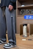 K016P55条纹休闲裤男2024秋款百搭潮牌直筒裤宽松垂感阔腿美式运，男装休闲裤，星座218-1（原230）