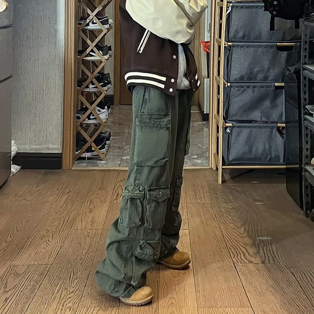自家图控98欧美街头hiphop工装裤男春秋潮牌嘻哈多口直筒KZ22P75,男装工装外套,星座218-1（原230）