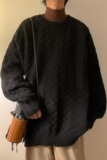 日系慵懒风圆领毛线衣男百搭软糯风针织衫古着vintage套头卫衣秋，男装针织衫/毛衣，星座218-1（原230）