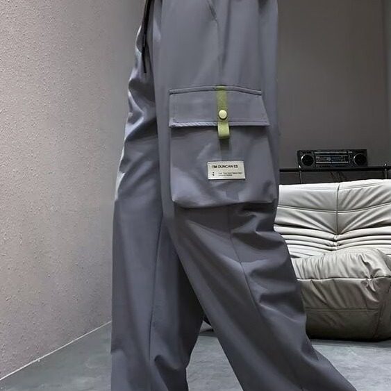 K2896P40工装裤男秋冬款黑色休闲裤男士2024新款美式宽松直筒长裤,男装休闲裤,星座218-1（原230）