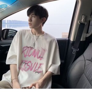 少年感t恤短袖男生夏季2025新款潮牌痞帅炸街帅气大码半袖上衣服图片
