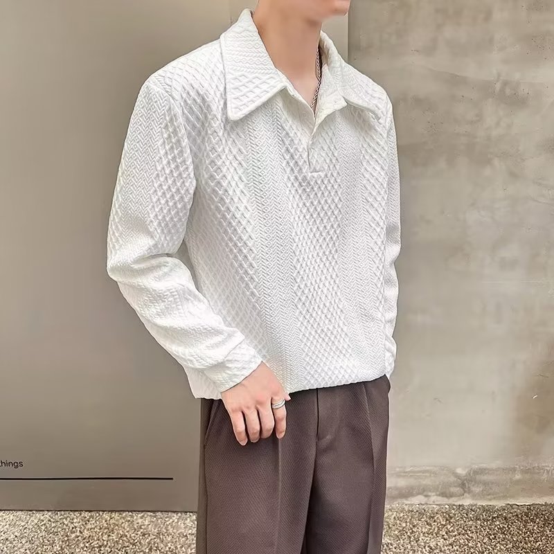 HT58P35长袖polo衫男翻领打底衫轻熟风男装设计感宽松体恤春秋季,男装Polo衫,星座218-1（原230）